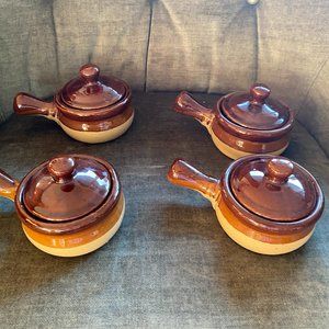 Onion Soup Crock With Lid - Set of 4
